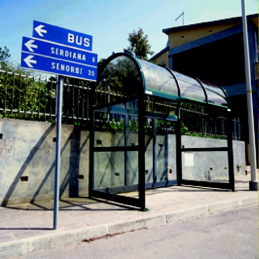 Arco copertura pensilina fermata autobus