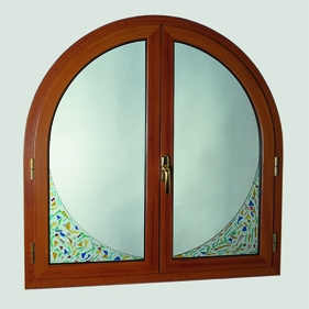 Finestra in alluminio centinata ad arco a tutto sesto