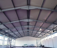 Vista interna della struttura metallica